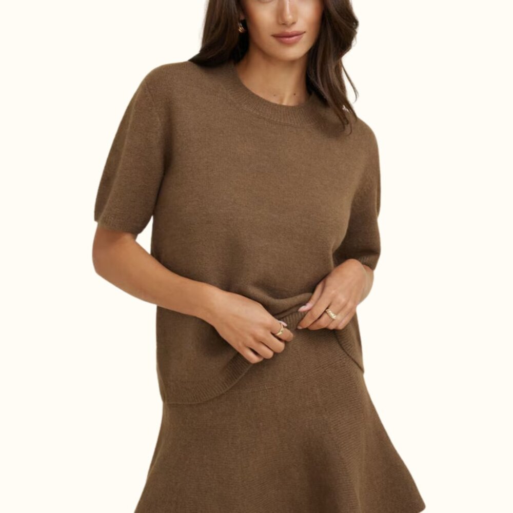 Dynamite Boxy Short Sleeve Sweater